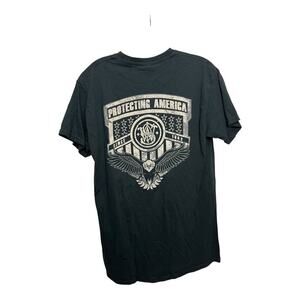 Smith & Wesson T-Shirt Men's M Black Protecting America Logo Short Sleeve Eagle